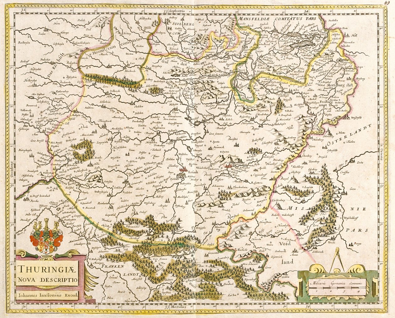 Mapa da Turíngia (Alemanha) (gravura de Frederick de Wit