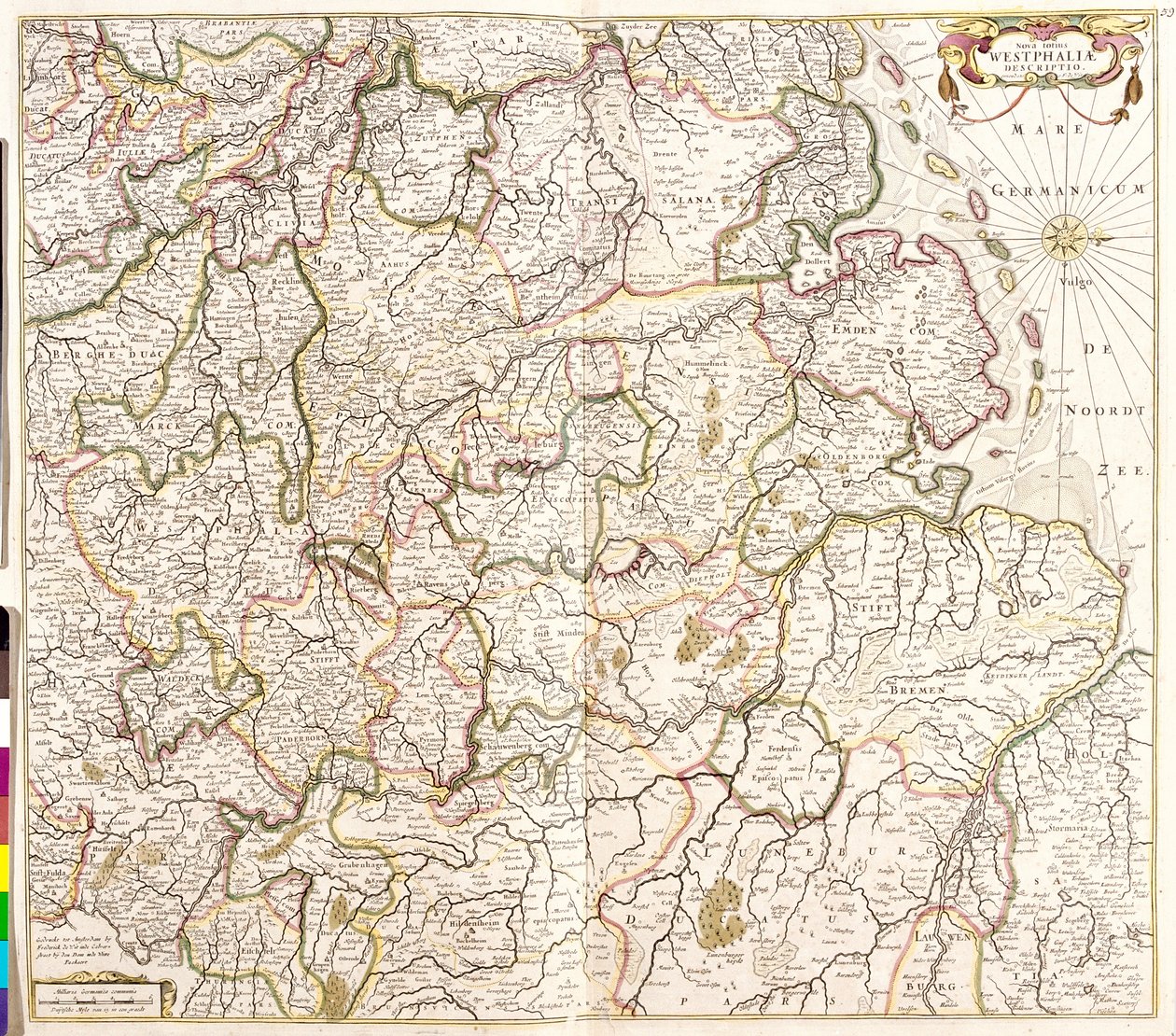 Mapa de Westphalia (Alemanha) (gravura de Frederick de Wit