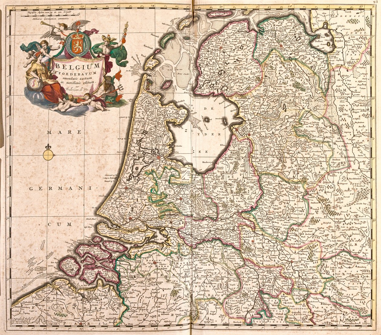 Mapa da Federação Belga (Bélgica) (gravura de Frederick de Wit