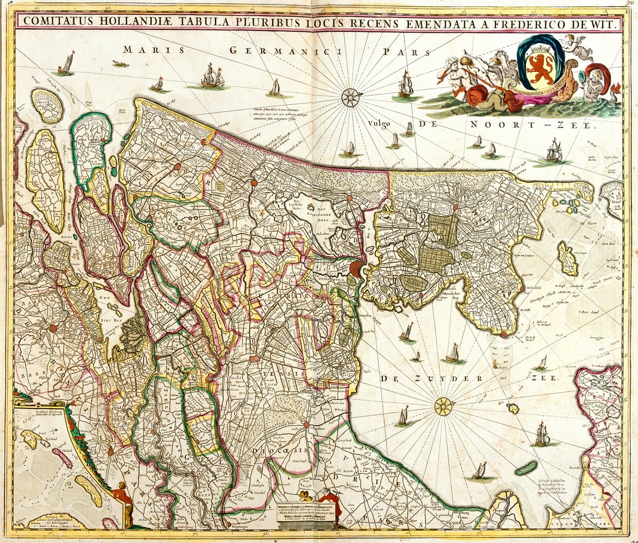 Mapa do Conde da Holanda (Holanda) (gravura de Frederick de Wit