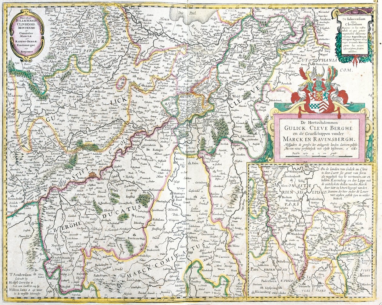 Mapa do Conde de Ravensberg (Alemanha) (gravura de Frederick de Wit