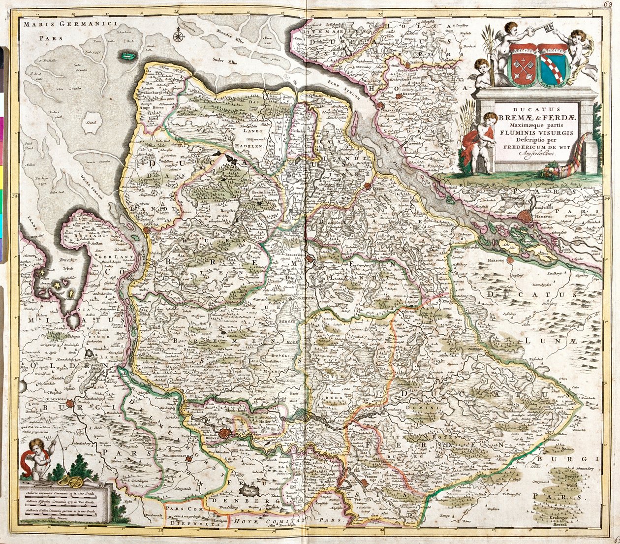 Mapa do Duque de Breme e Verden (Alemanha) (gravura de Frederick de Wit
