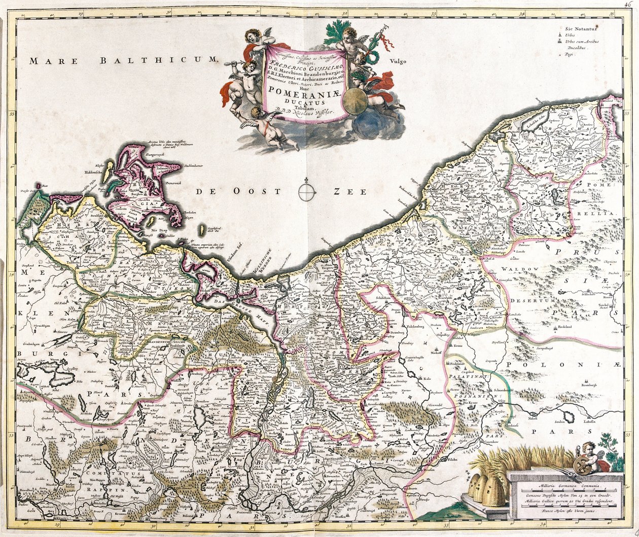 Mapa do Duque da Pomerânia (Polónia) (gravura de Frederick de Wit