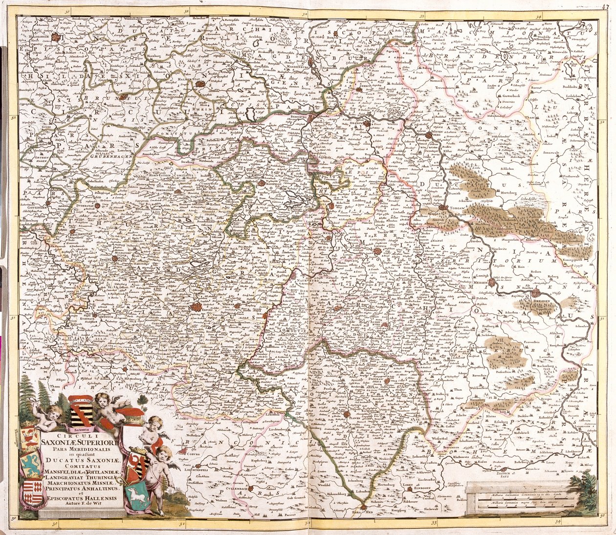 Mapa do Duque da Saxônia (Alemanha) (gravura de Frederick de Wit