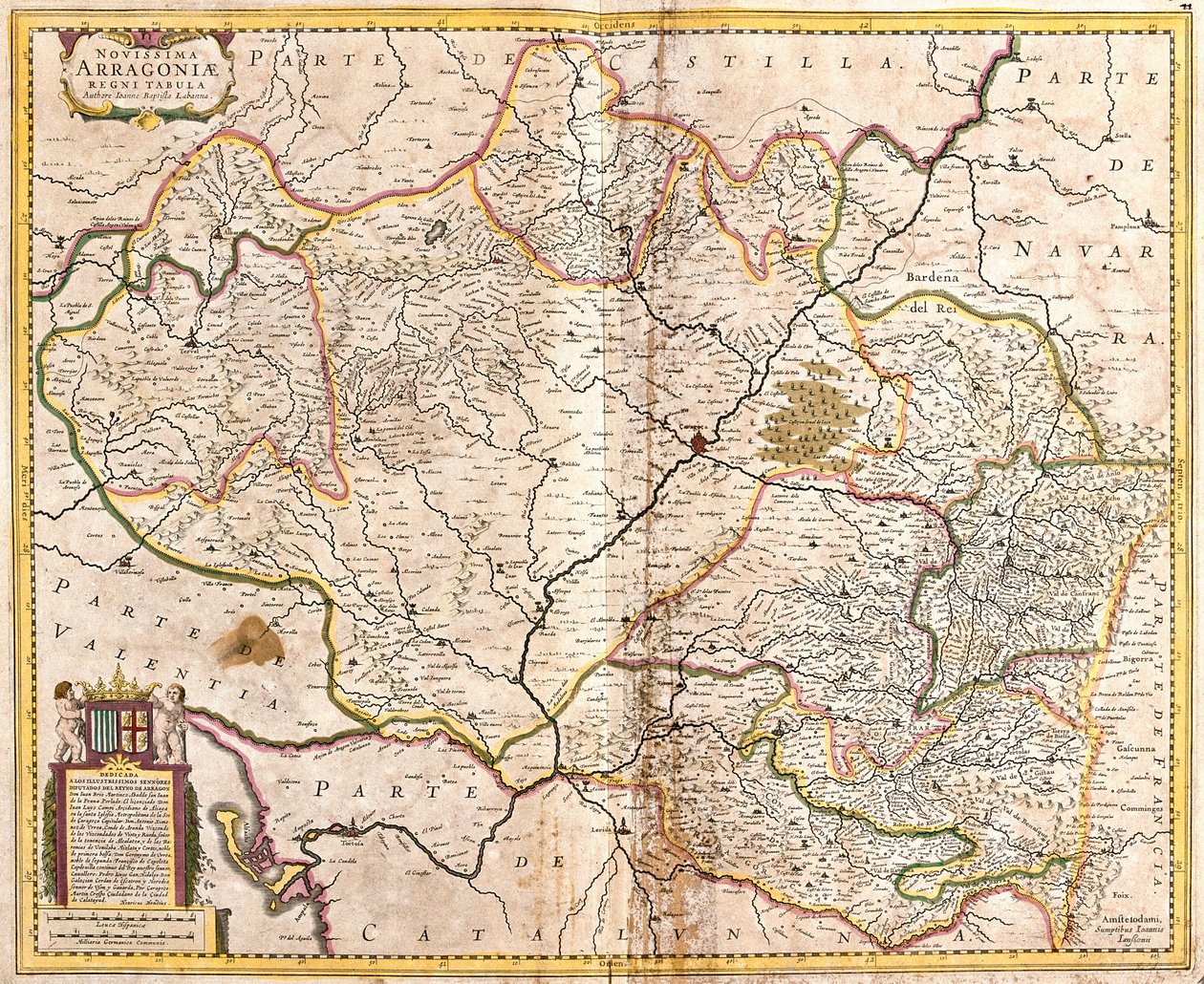 Mapa do Reino de Aragão (Espanha) (gravura de Frederick de Wit