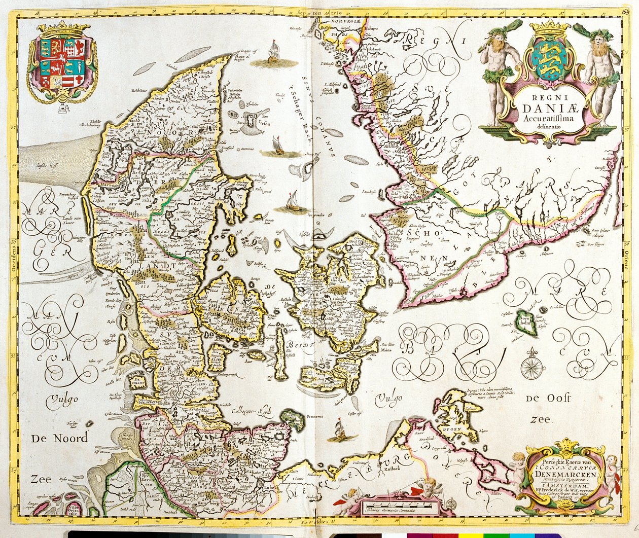 Mapa do Reino da Dinamarca (gravura de Frederick de Wit