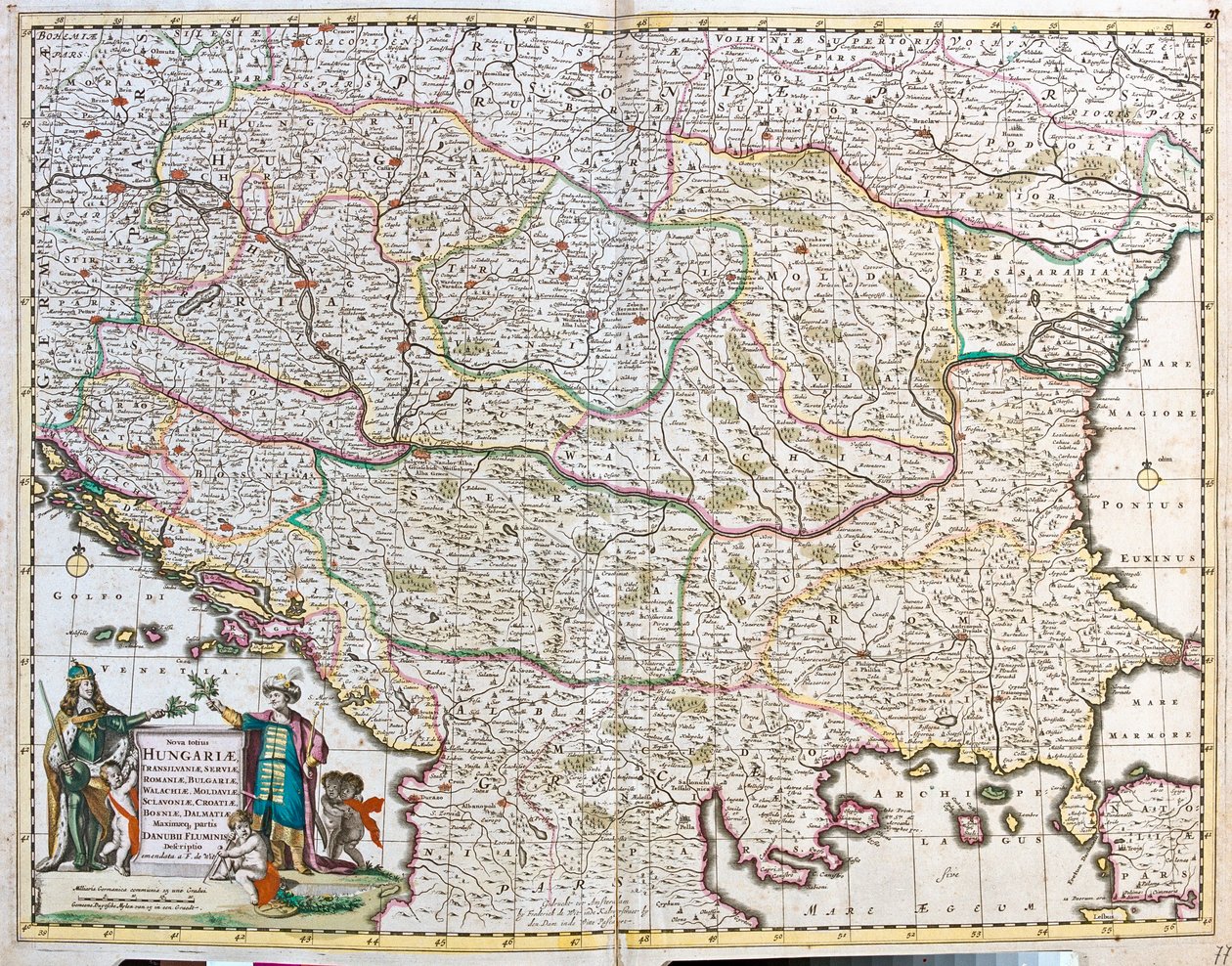 Mapa do Reino da Hungria (gravura de Frederick de Wit