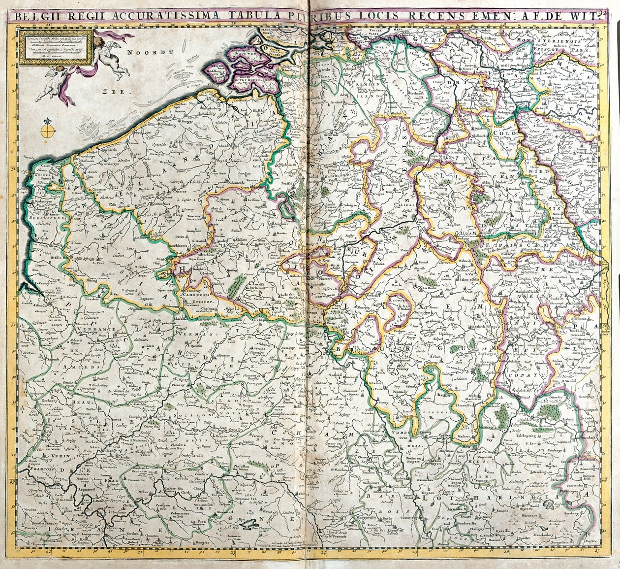 Mapa do Reino dos Países Baixos (gravura de Frederick de Wit