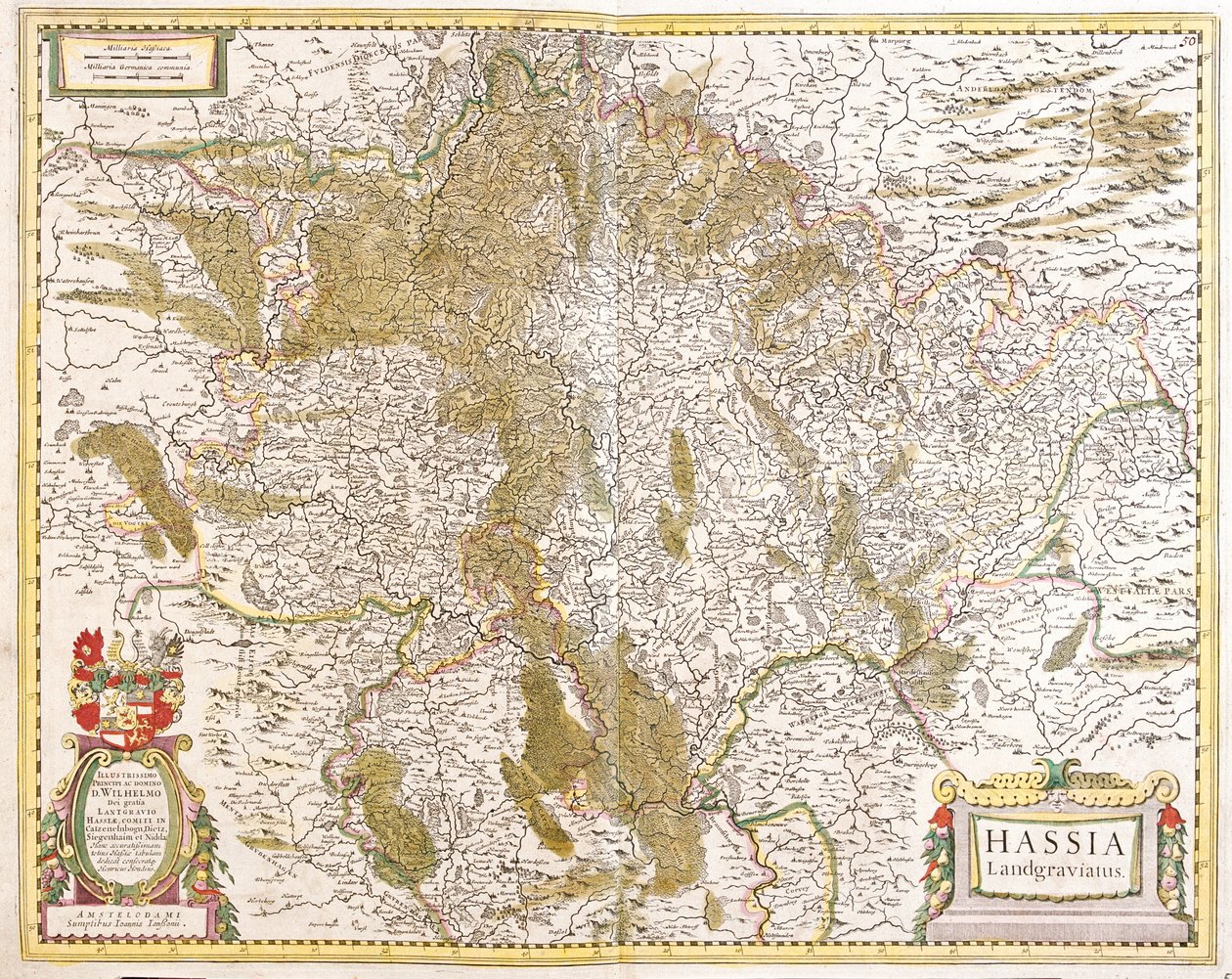 Mapa do Landgrave de Hesse (Alemanha) (gravura de Frederick de Wit