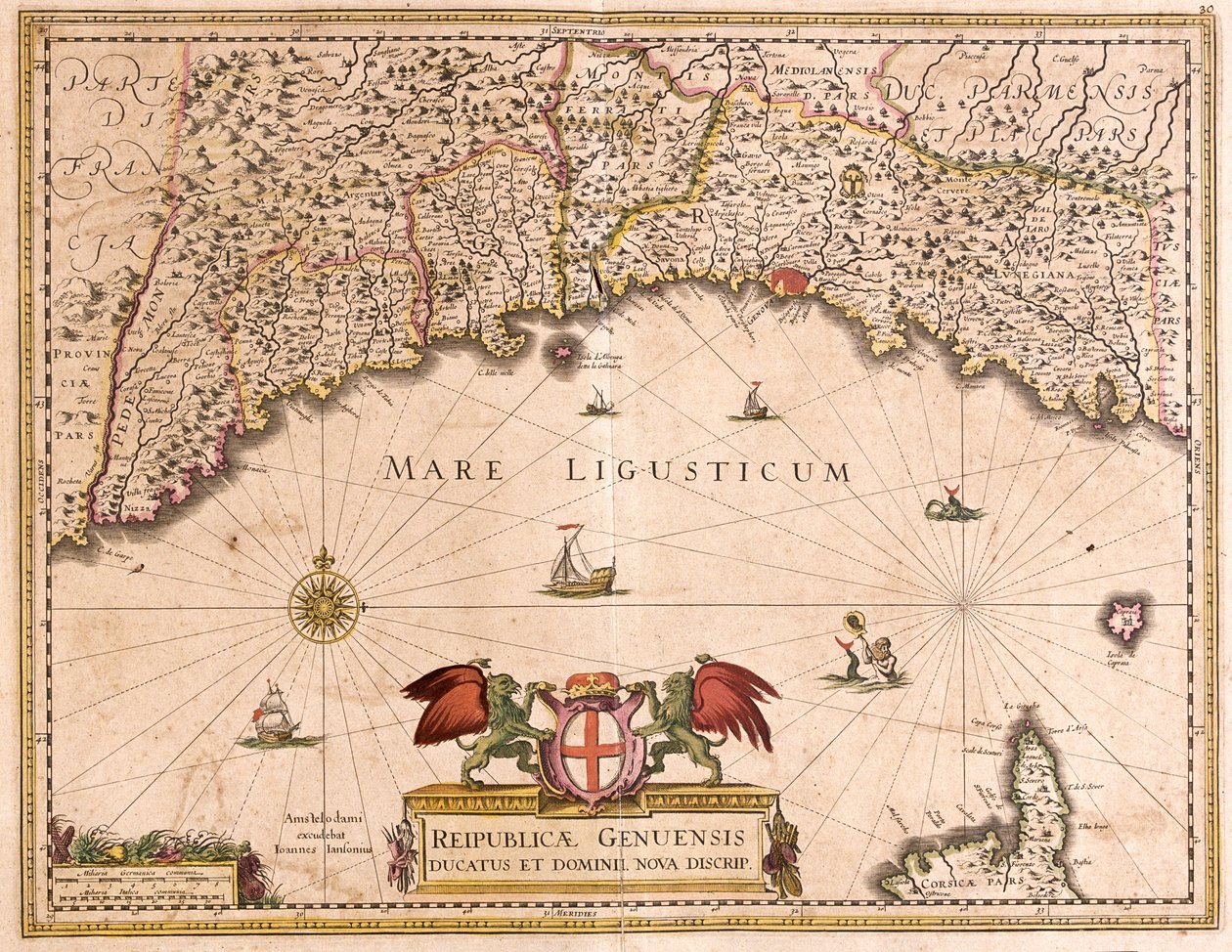 Mapa da República de Genes (Itália) (gravura de Frederick de Wit