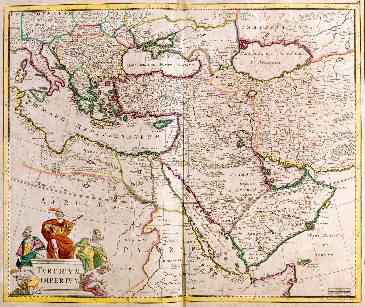 Mapa do Império Turco (gravura de Frederick de Wit