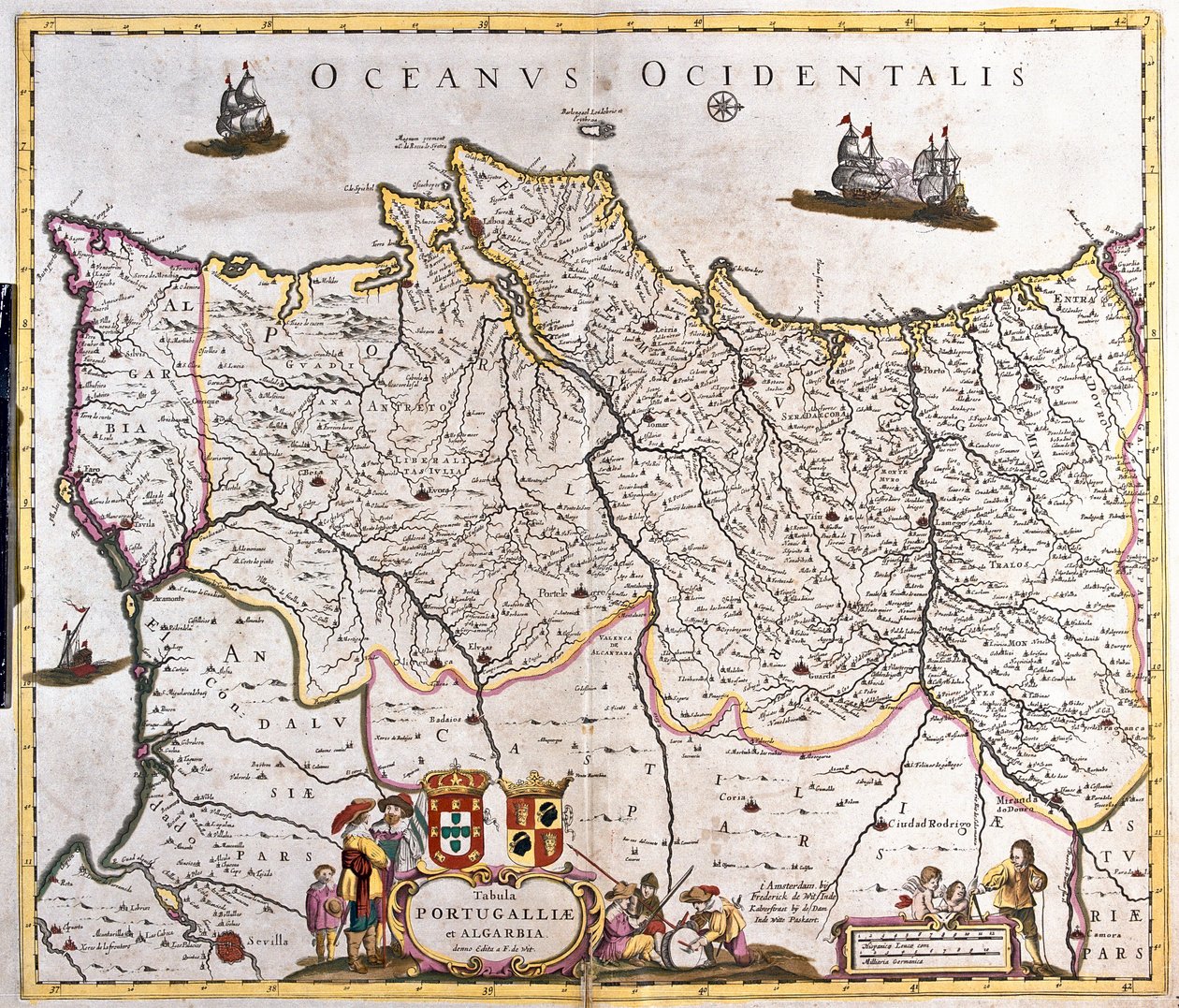 Mapa dos reinos de Portugal e do Algarve (gravura de Frederick de Wit