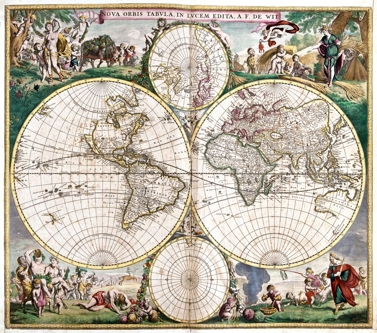 Planisphere World (gravura de Frederick de Wit