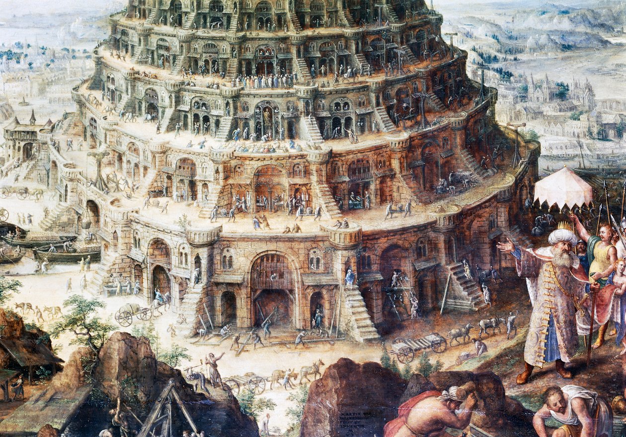 Torre de Babel, detalhe de Frederick van Valkenborch