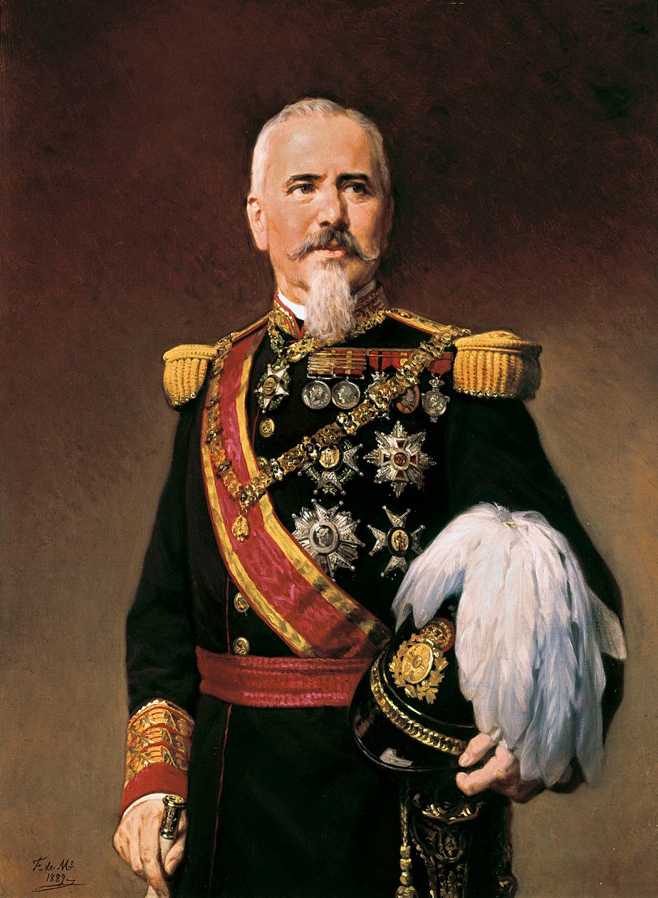 Retrato de Arsenio Martinez Campos Anton (1831-1900), político e militar espanhol, c.1880 (óleo sobre tela) de Frederico de Madrazo