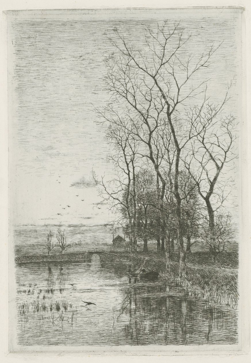 A pequena ponte de Fredericus Jacobus van Rossum du Chattel (signed by artist)