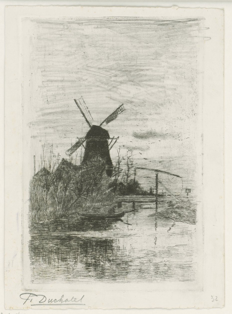 O pescador de Fredericus Jacobus van Rossum du Chattel (signed by artist)