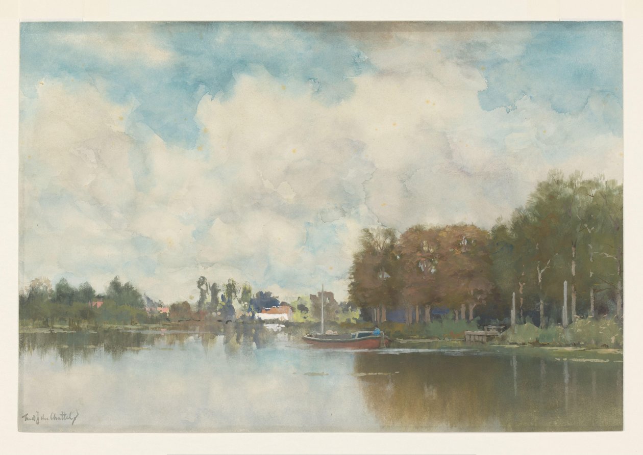 canal holandês de Fredericus Jacobus van Rossum du Chattel (signed by artist)