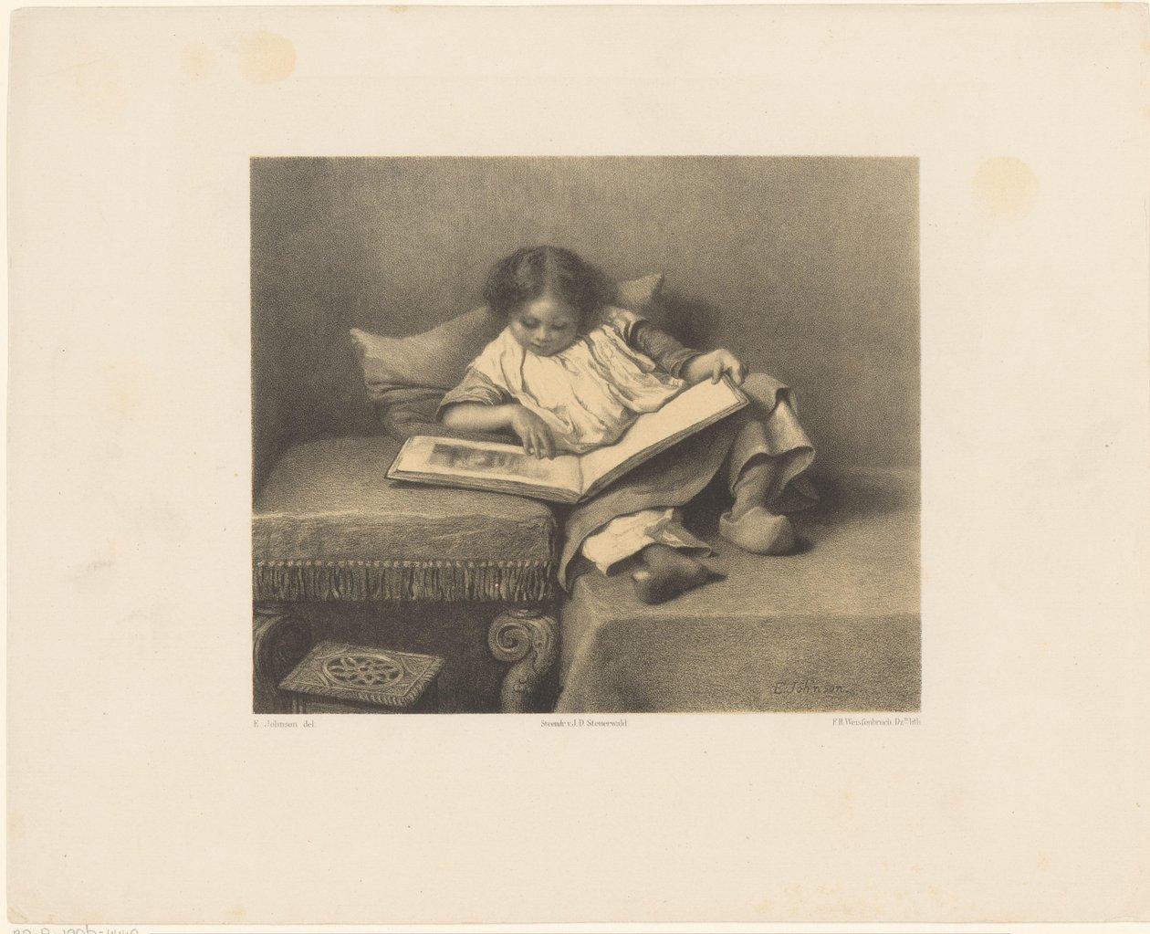 Criança com livro de imagens de Frederik Hendrik Weissenbruch