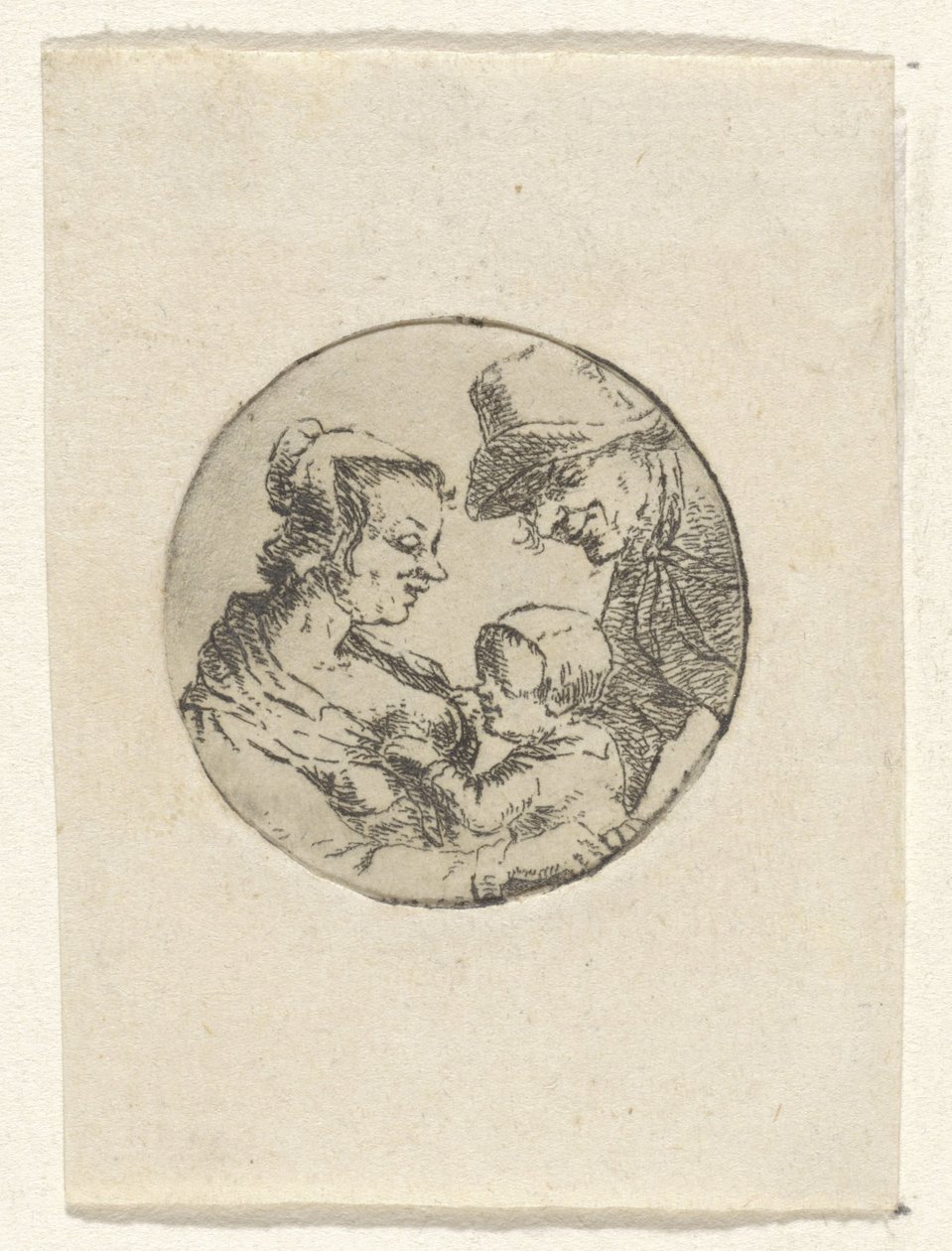 Homem e mulher com criança de Frederik Hendrik Weissenbruch