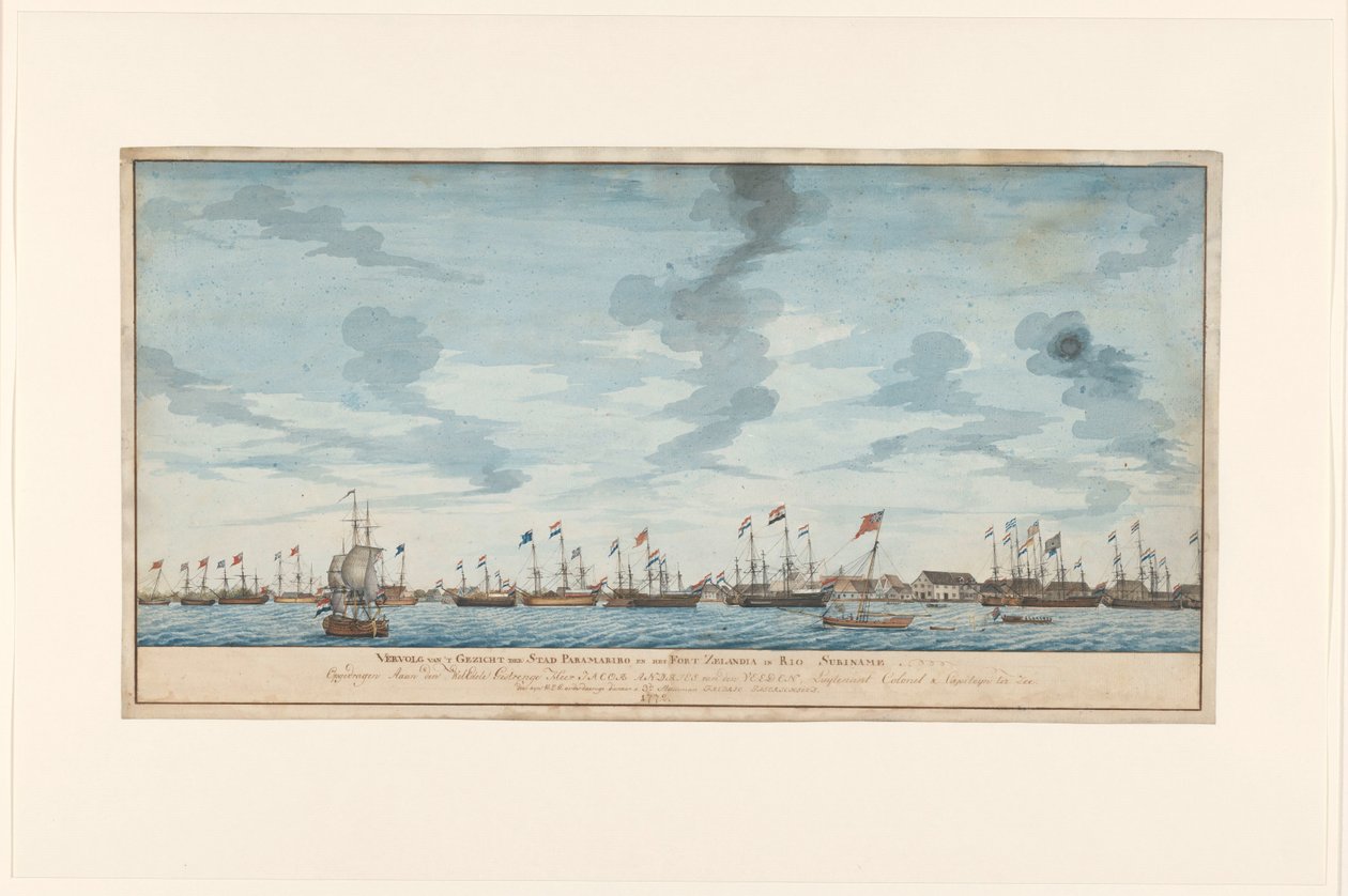 Vista da cidade de Paramaribo de Frederik Jägerschiöld (signed by artist)