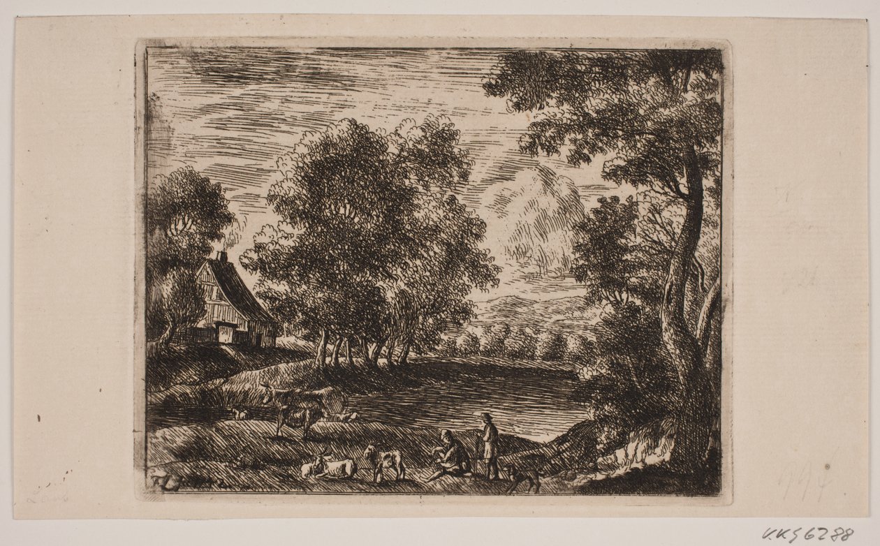 Paisagem. Em primeiro plano cabras e pastores de Frederik Laub