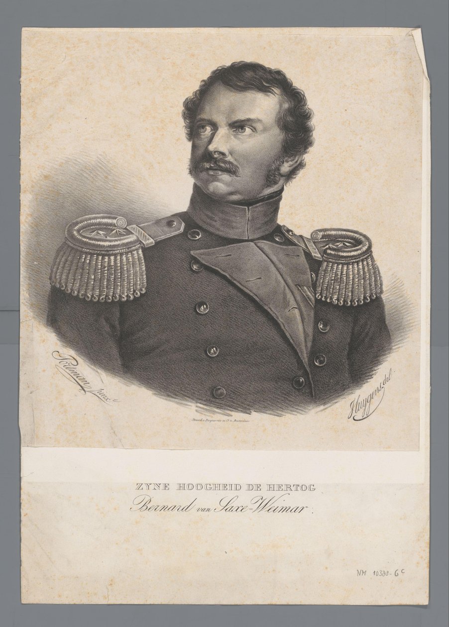 Sua Alteza o Duque Bernardo de Saxe-Weimar (título sobre o objecto) de Frederik Lodewijk Huygens