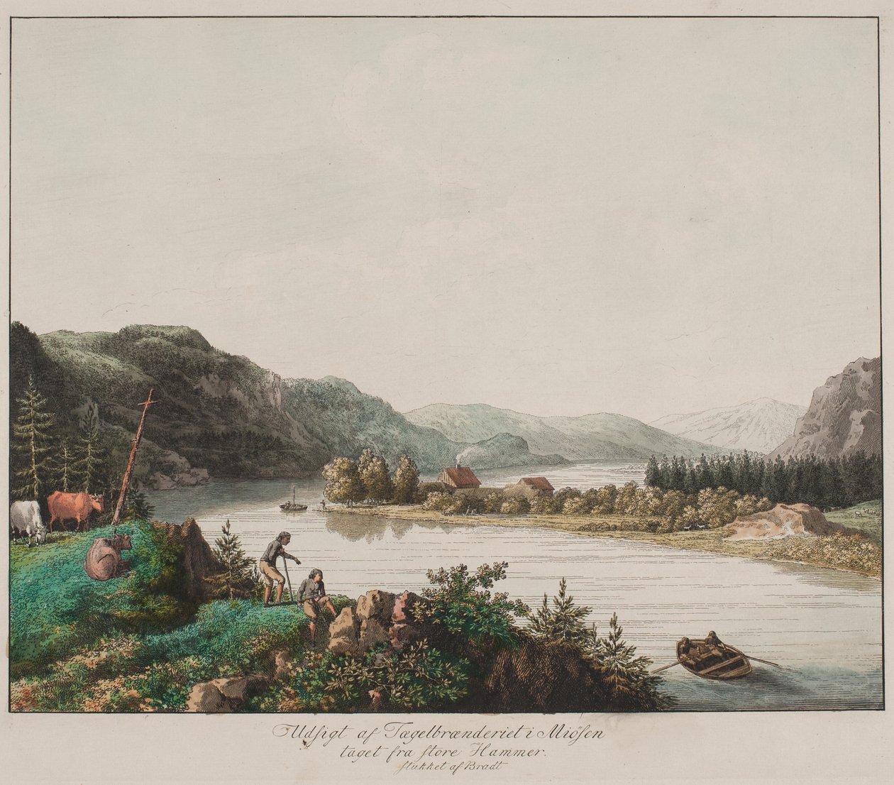 Vista do Tægelbränderiet em Miøsen tirada da Store Hammer de Frederik Ludvig  Bradt
