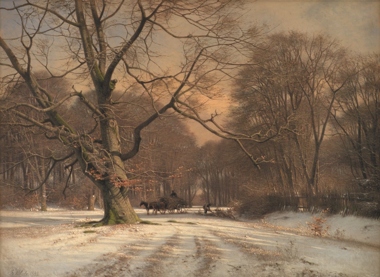 Paisagem de inverno. Motivo de Jægersborg Deer Park de Frederik Rohde