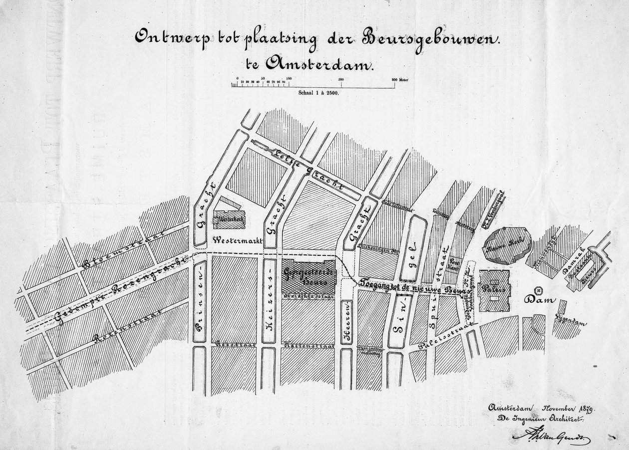 Projeto para uma situação de troca de mercadorias, Amsterdã. Novembro de 1879 de Frederik Willem van Gendt