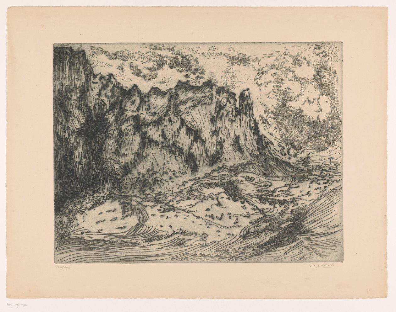 Ondas nas rochas de Frederika Henriëtte Broeksmit (signed by artist)
