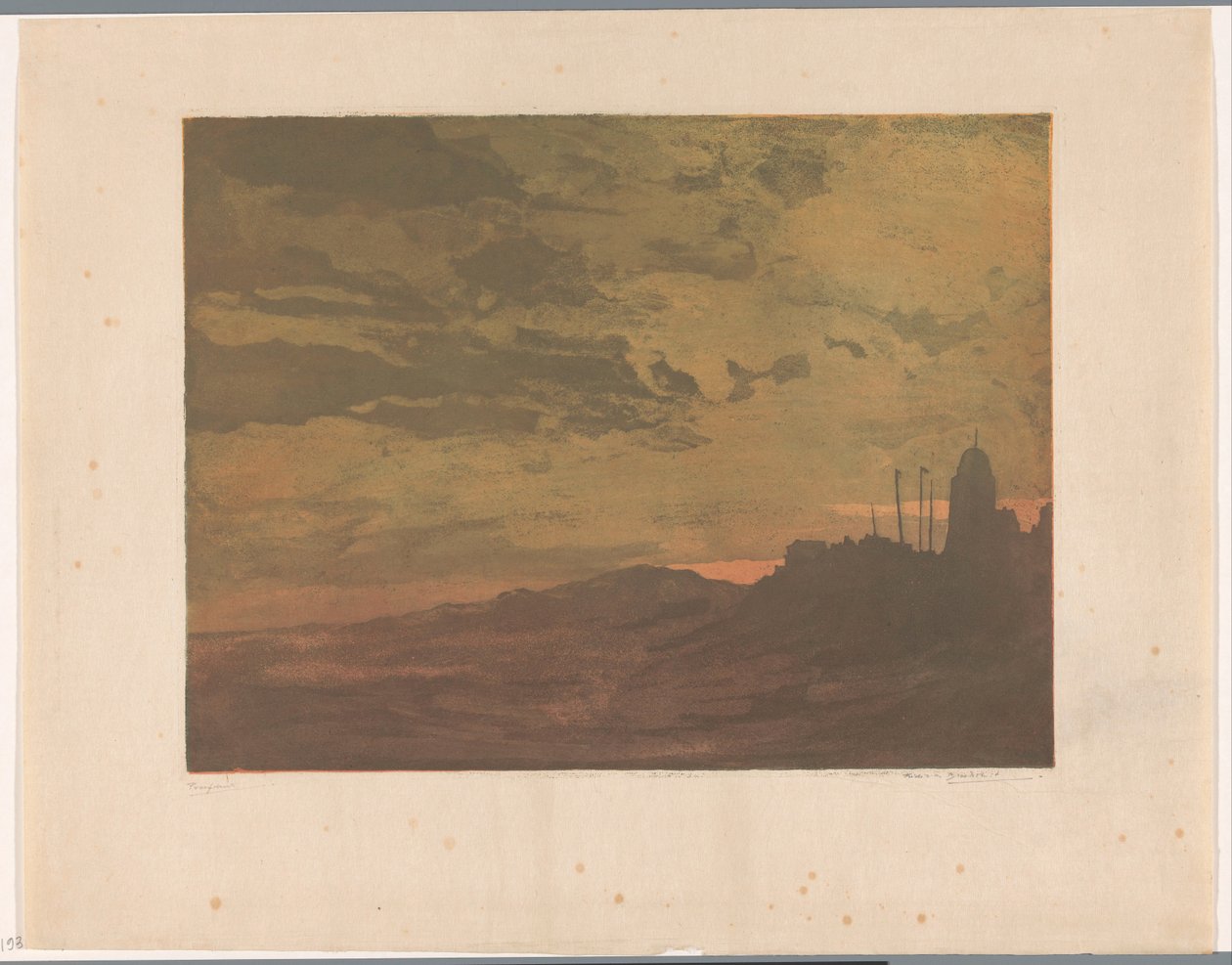 Katwijk aan Zee à noite de Frederika Henriëtte Broeksmit (signed by artist)