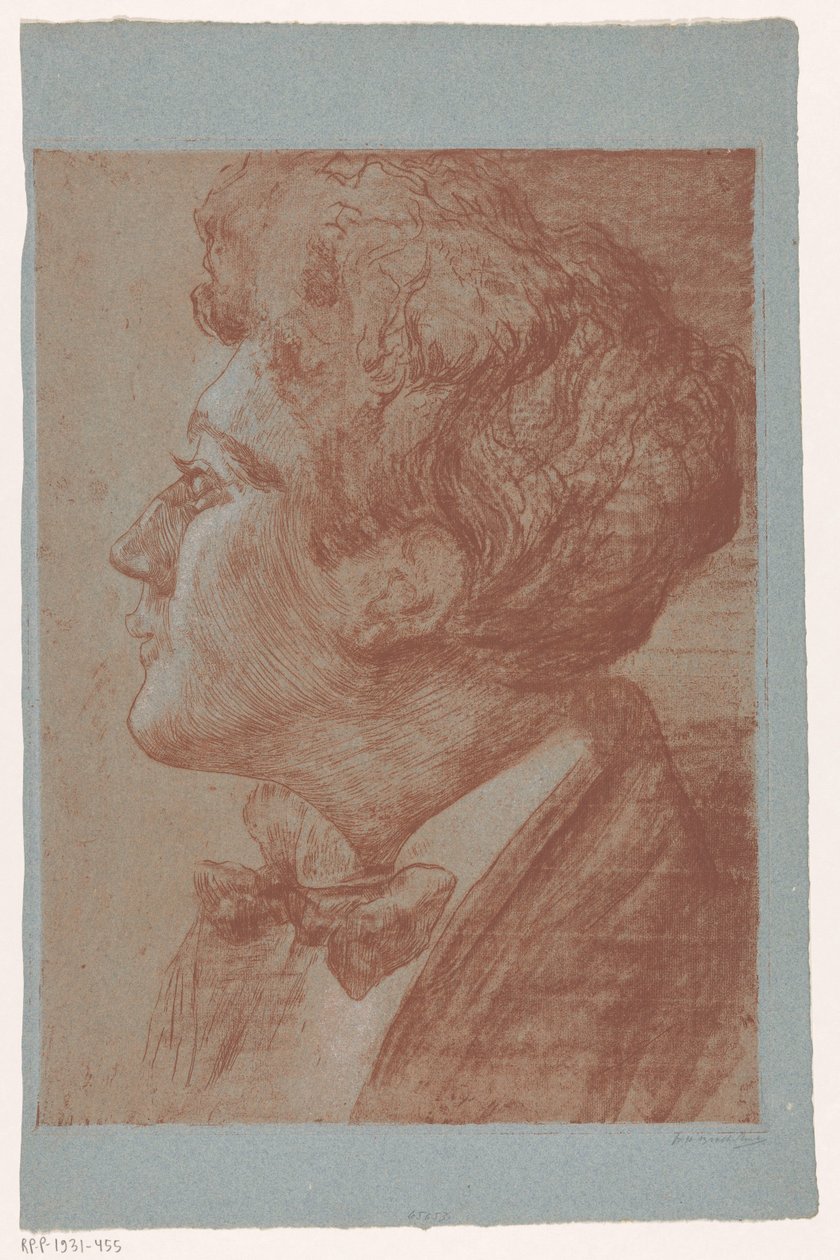 Retrato de um homem desconhecido de Frederika Henriëtte Broeksmit (signed by artist)