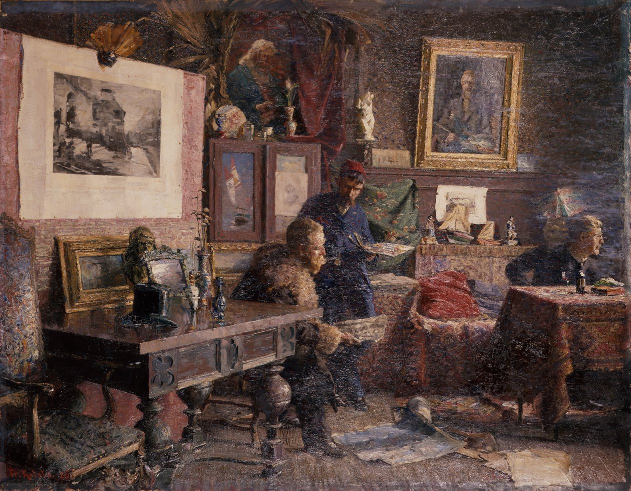 O atelier (pintura) de Fredrik Kolstoe