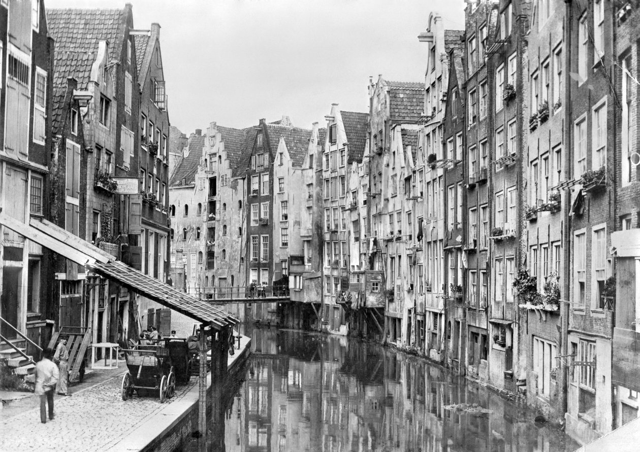 Achterburgwal, Amesterdão, início do século XX de French Photographer