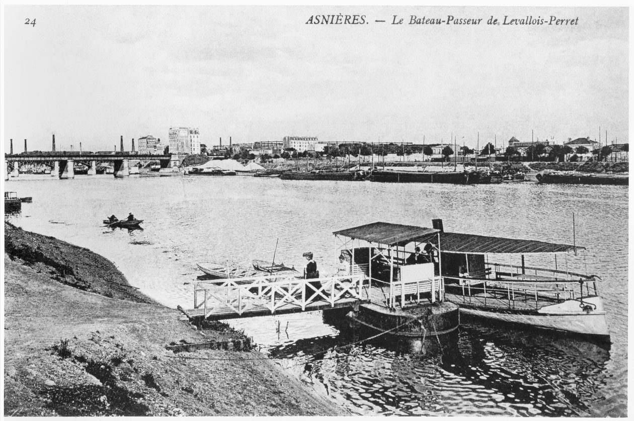 Asnieres, a balsa em Levallois-Perret, c.1900 de French Photographer