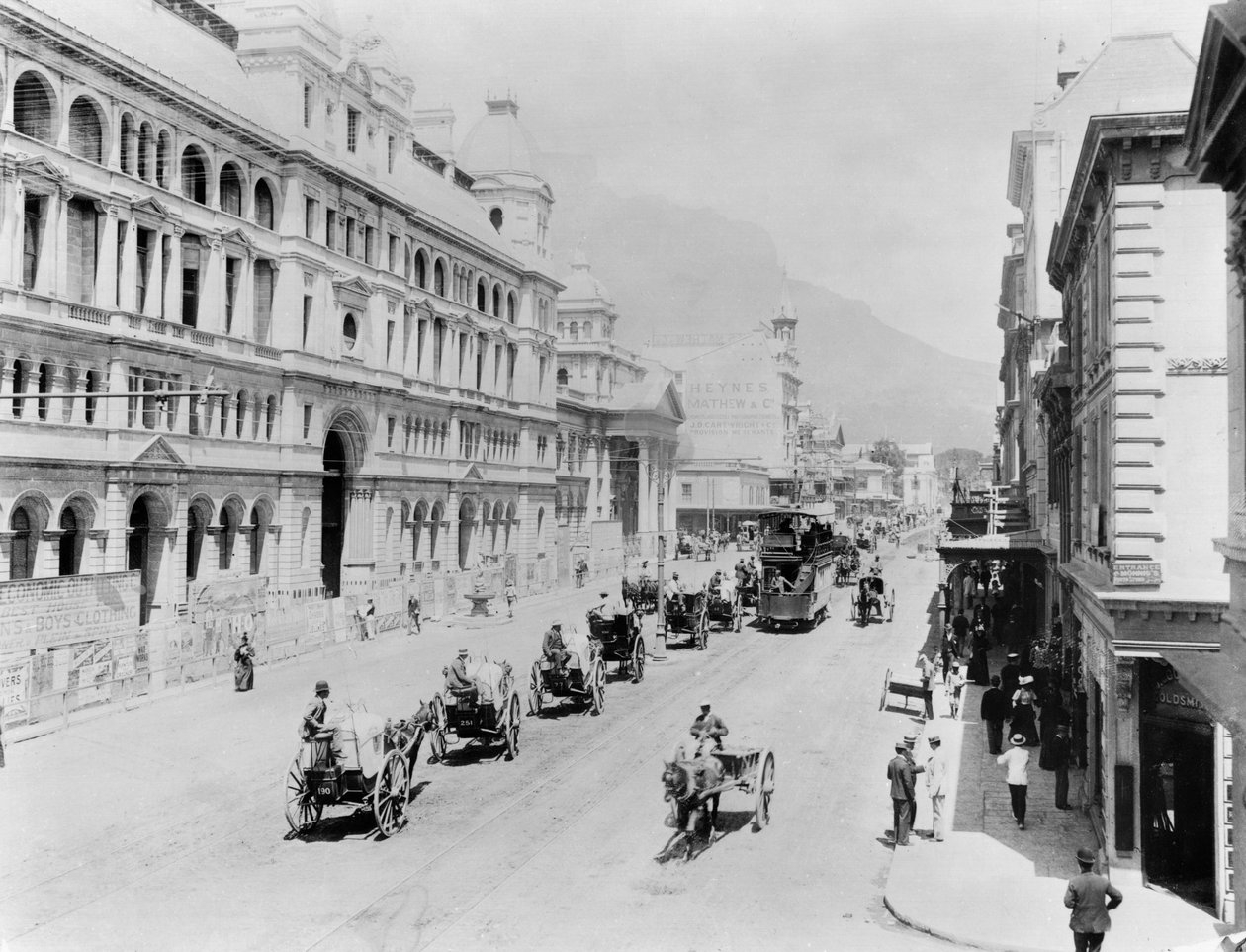 Cidade do Cabo: New Adderley Street, c.1914 (foto bw) de French Photographer