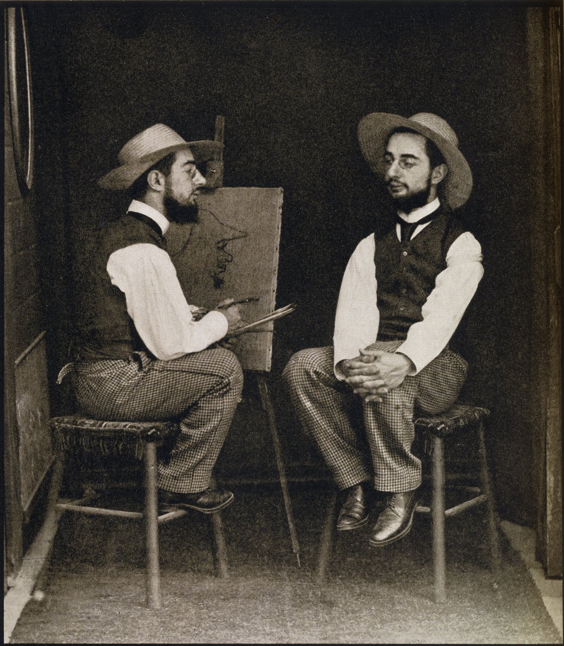Retrato duplo de Toulouse-Lautrec, de &39;Toulouse-Lautrec&39; de Gerstle Mack, publicado em 1938 de French Photographer