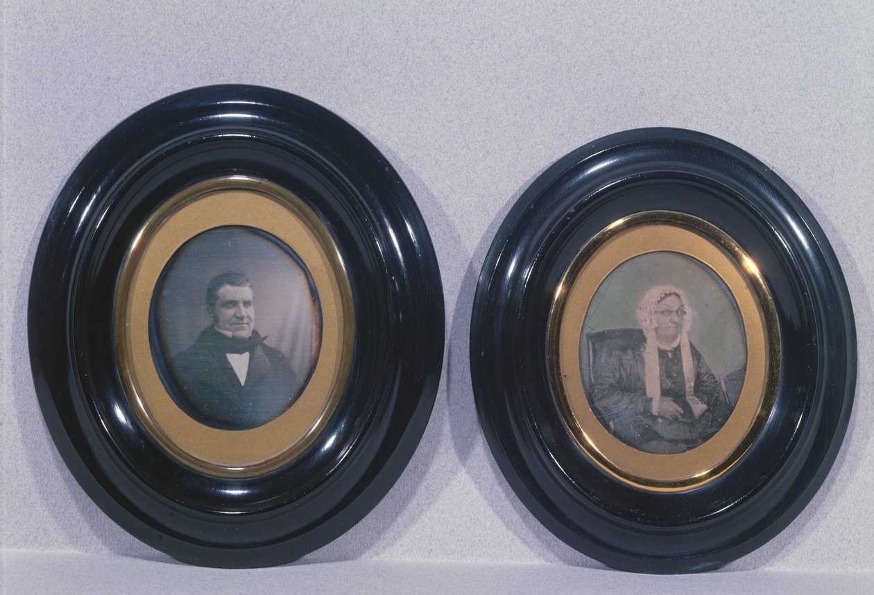 Mãe e pai de Louis Pasteur (1822-95), c.1840-50 (daguerreótipo) de French Photographer