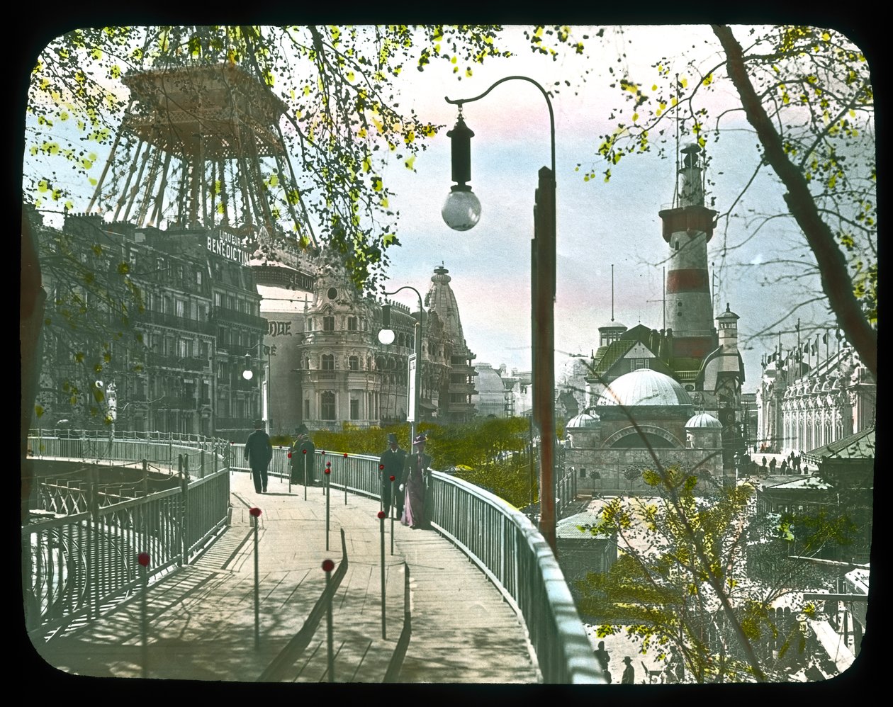 Exposição de Paris: Moving Sidewalk, 1900 (lanterna) de French Photographer