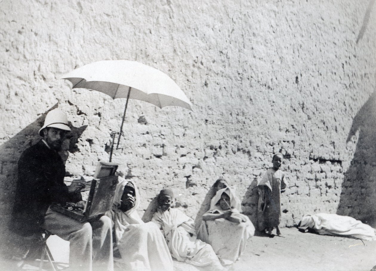 Pintura de Paul Albert Laurens em Biskra, Argélia, 1892 de French Photographer