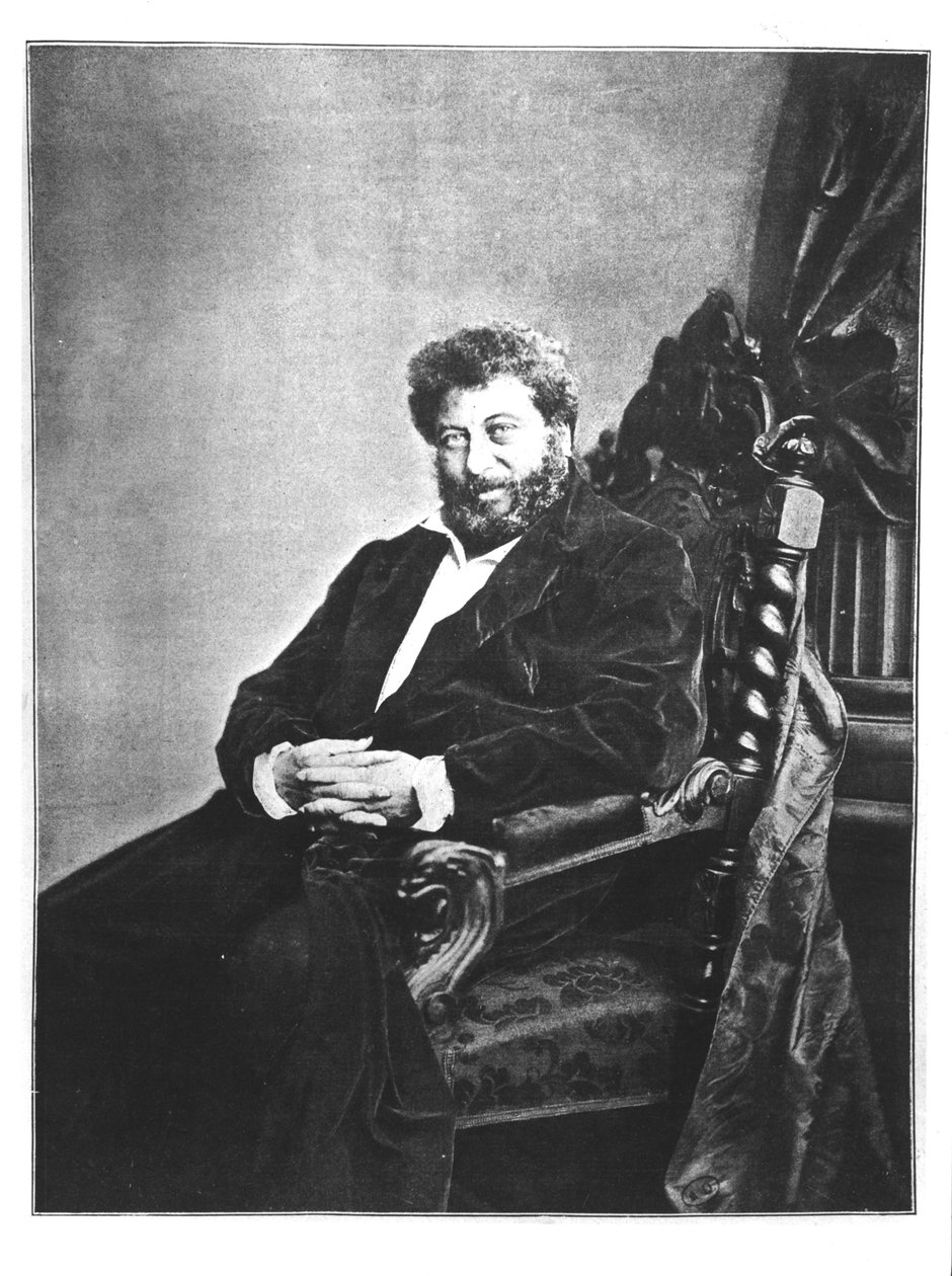 Retrato de Alexander Dumas Pere (1802-70) sentado, 1855 de The Annals, 4 de setembro de 1904 de French Photographer
