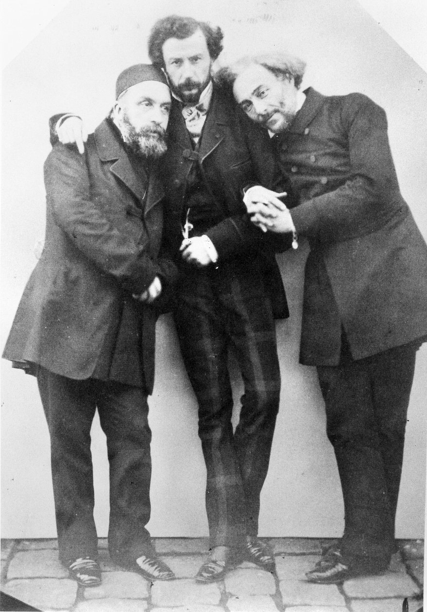 Retrato de Charles Lambert-Bey (1804-64), Maxime Du Camp (1822-94) e Louis Jourdan (L. a R.) de French Photographer
