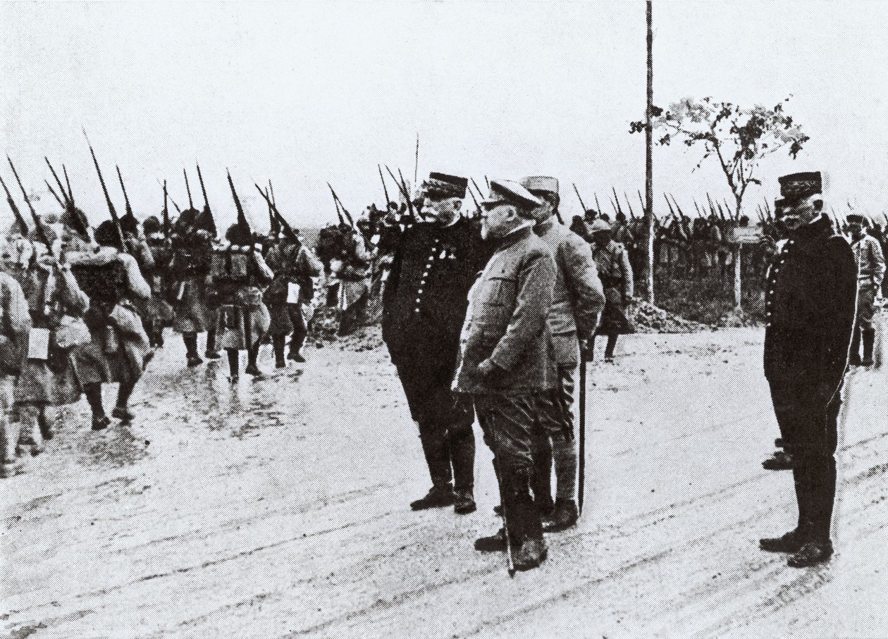 Raymond Poincaré (1860-1934) e General Joffre (1852-1931) na Frente de French Photographer