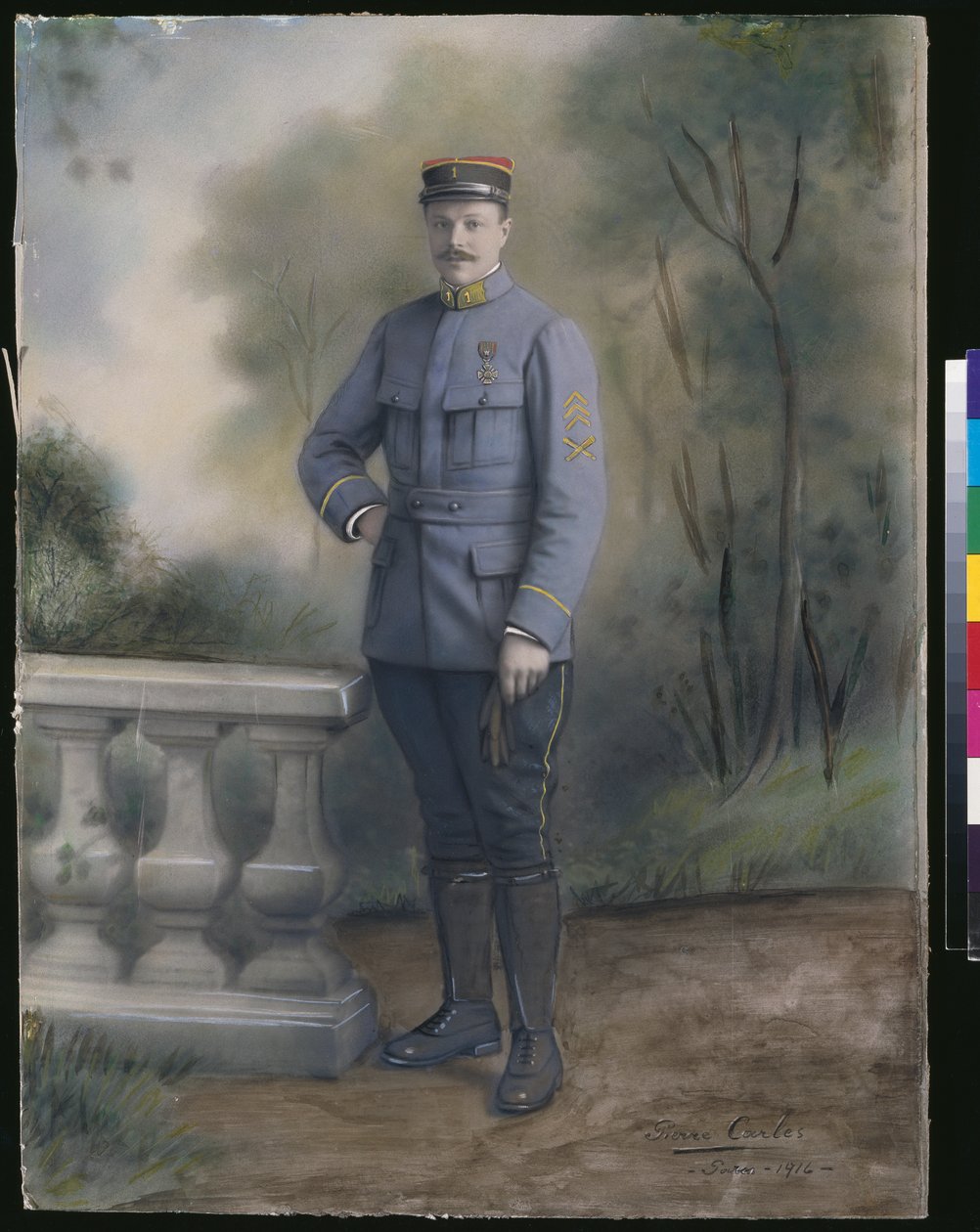 Segundo Tenente do Primeiro Regimento de Infantaria, 1916 (foto colorida) de French Photographer