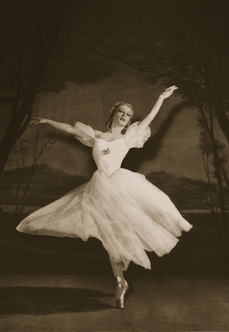 Tatiana Riabouchinska em Les Sylphides, do Grand Ballet de Monte-Carlo, 1949 (fotogravura) de French Photographer