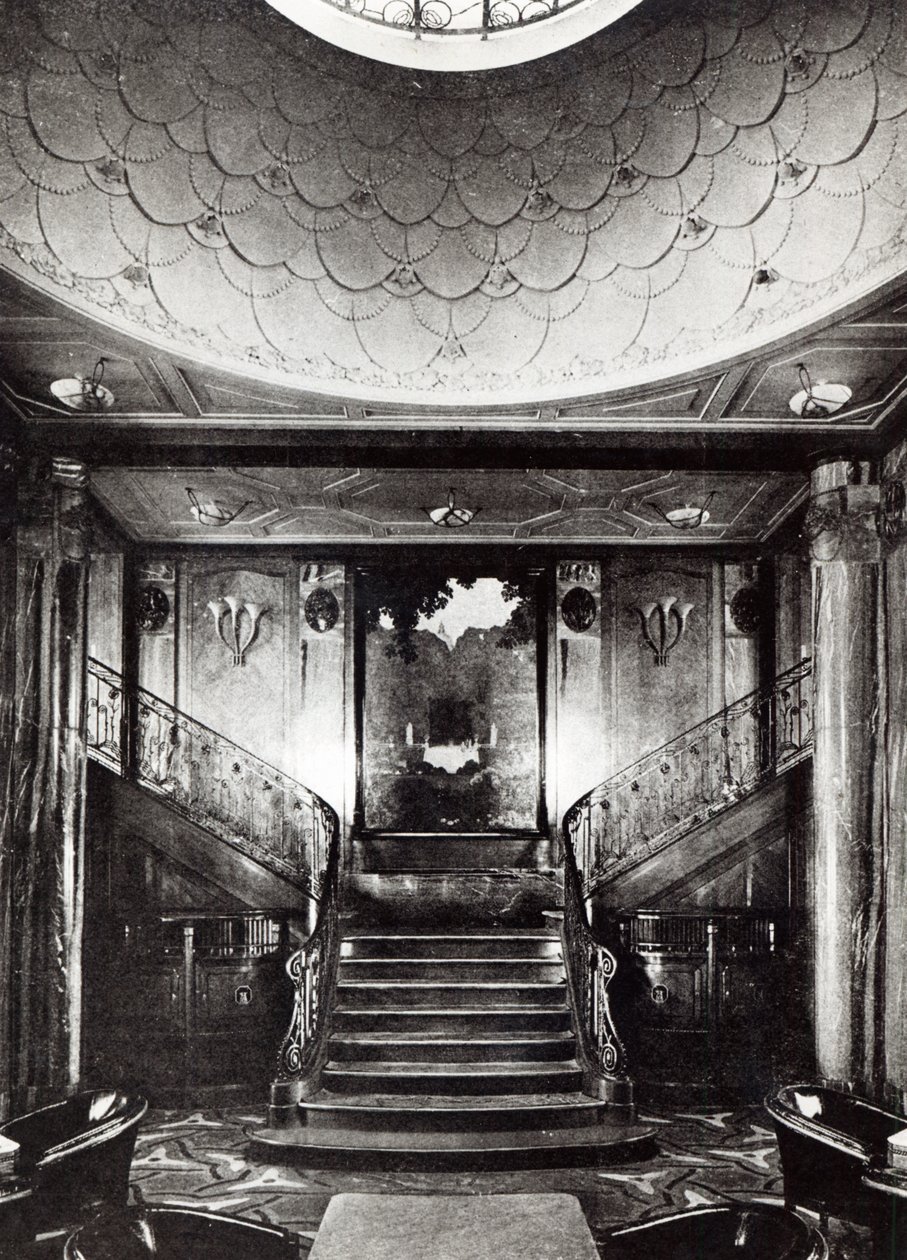A 1ª Sala de Fumadores do Ocean Liner Paris, c.1925 de French Photographer