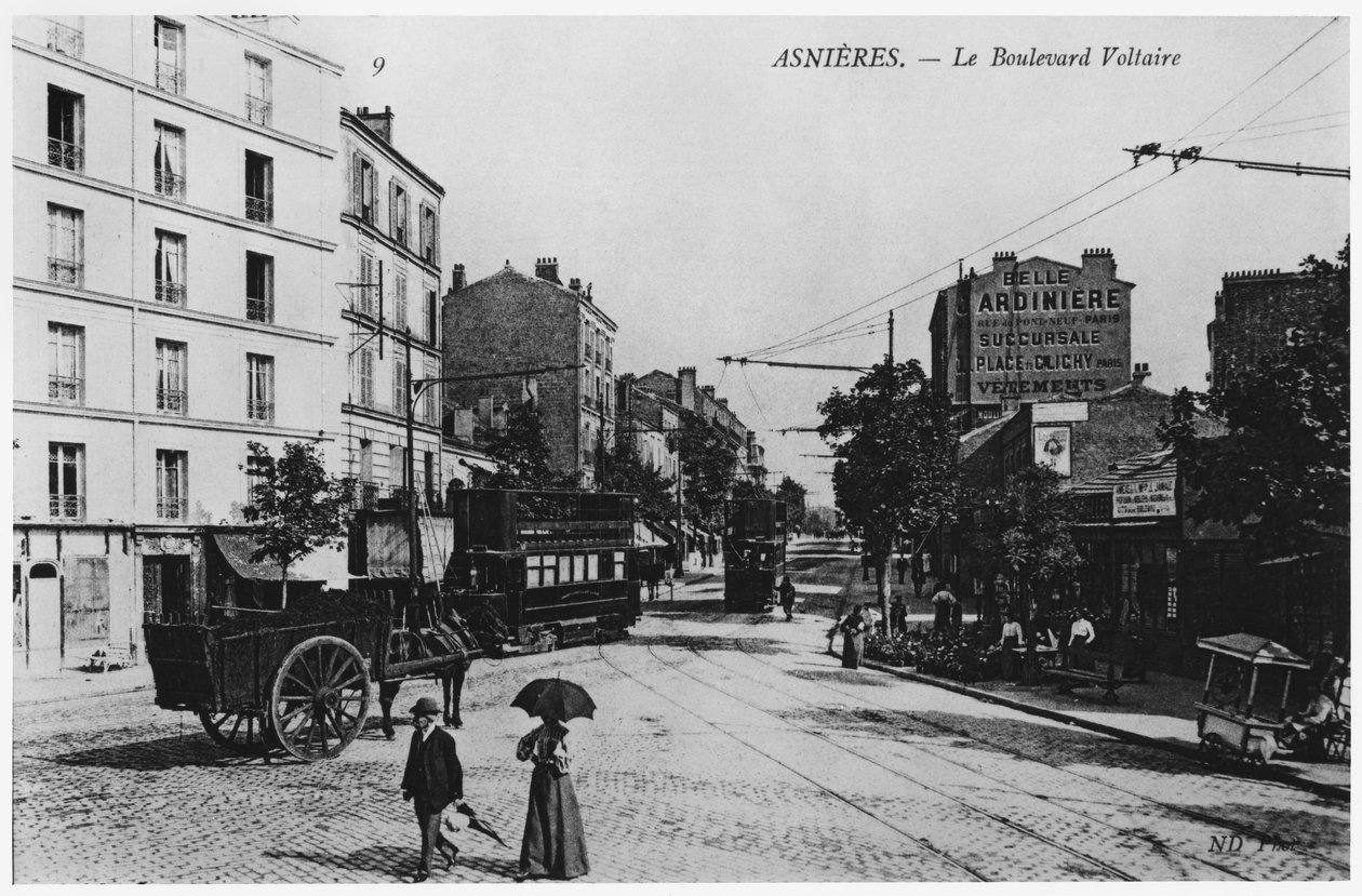 Vista de Asnières, Boulevard Voltaire, c.1900 de French Photographer