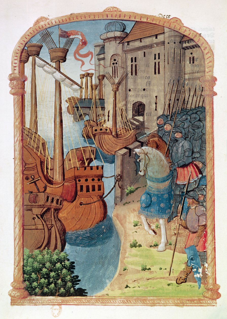 8378 Velin 745 f.1 Cavaleiros a cavalo, c.1350s de French School