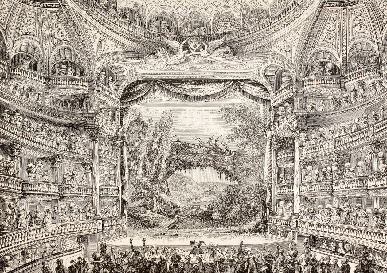 Uma performance de 1789 no Theater des Varietes-Amusantes, 1875 de French School